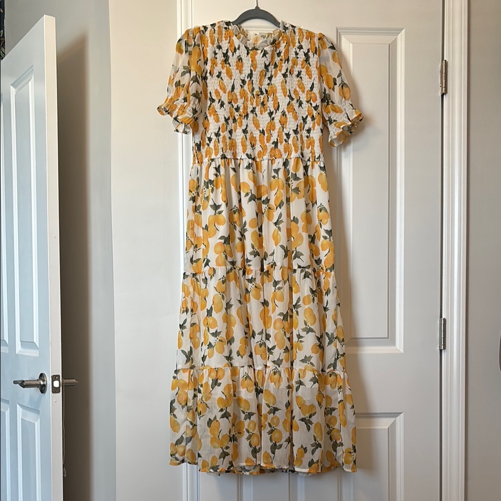 Floral Yellow and White Women's Dress